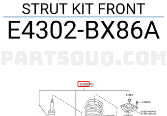 Nissan E4302BX86A STRUT KIT FRONT