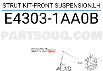 Nissan E43031AA0B STRUT KIT-FRONT SUSPENSION,LH