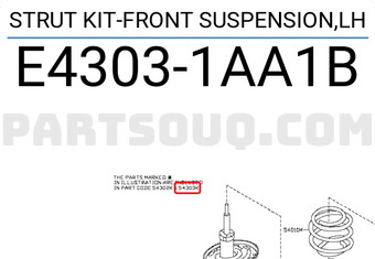Nissan E43031AA1B STRUT KIT-FRONT SUSPENSION,LH