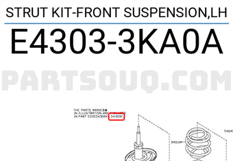 Nissan E43033KA0A STRUT KIT-FRONT SUSPENSION,LH