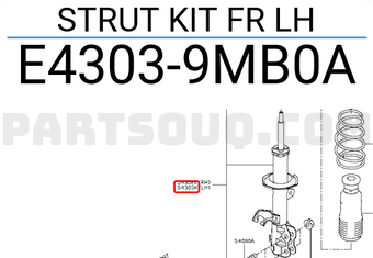 Nissan E43039MB0A STRUT KIT FR LH