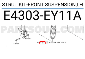 Nissan E4303EY11A STRUT KIT-FRONT SUSPENSION,LH