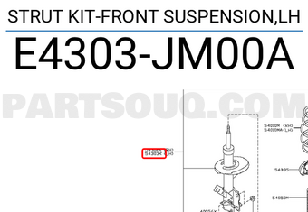 Nissan E4303JM00A STRUT KIT-FRONT SUSPENSION,LH