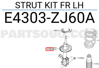 Nissan E4303ZJ60A STRUT KIT FR LH