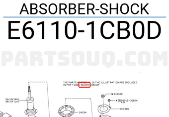 Nissan E61101CB0D ABSORBER-SHOCK