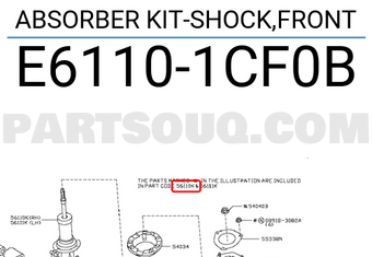 Nissan E61101CF0B ABSORBER KIT-SHOCK,FRONT