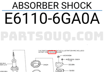 Nissan E61106GA0A ABSORBER SHOCK