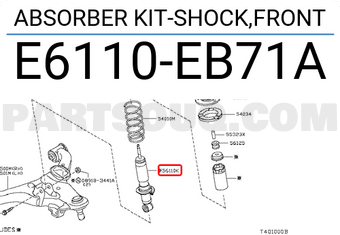 Nissan E6110EB71A ABSORBER KIT-SHOCK,FRONT