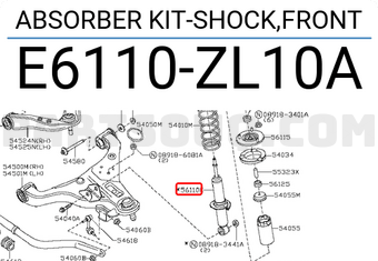 Nissan E6110ZL10A ABSORBER KIT-SHOCK,FRONT