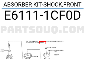 Nissan E61111CF0D ABSORBER KIT-SHOCK,FRONT
