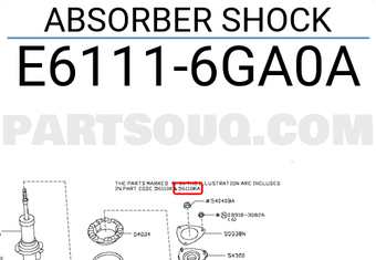 Nissan E61116GA0A ABSORBER SHOCK