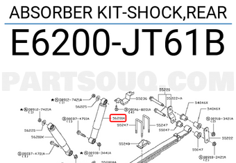 Nissan E6200JT61B ABSORBER KIT-SHOCK,REAR