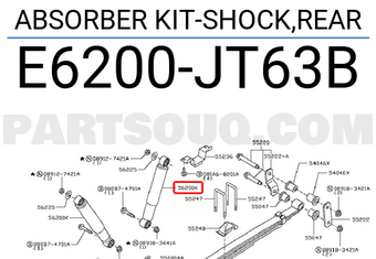Nissan E6200JT63B ABSORBER KIT-SHOCK,REAR