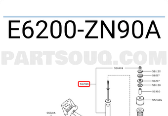 Nissan E6200ZN90A ABSORBER KIT SHOCK, REAR (W/O OIL)