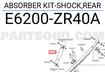 Nissan E6200ZR40A ABSORBER KIT-SHOCK,REAR