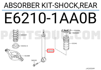 Nissan E62101AA0B ABSORBER KIT-SHOCK,REAR