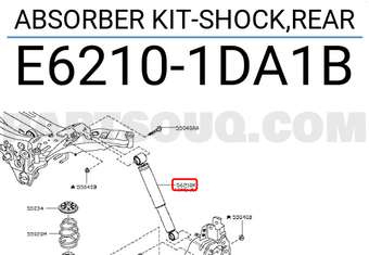 Nissan E62101DA1B ABSORBER KIT-SHOCK,REAR