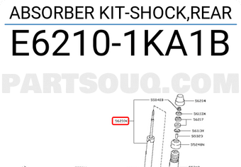Nissan E62101KA1B ABSORBER KIT-SHOCK,REAR
