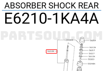 Nissan E62101KA4A ABSORBER SHOCK REAR