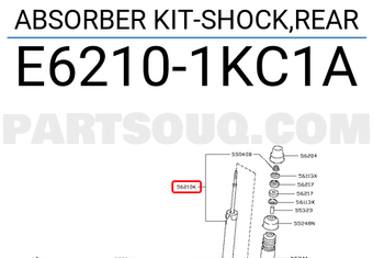 Nissan E62101KC1A ABSORBER KIT-SHOCK,REAR