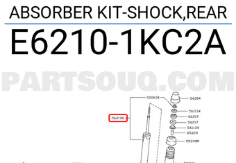 Nissan E62101KC2A ABSORBER KIT-SHOCK,REAR