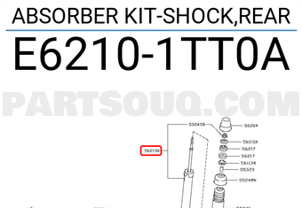 Nissan E62101TT0A ABSORBER KIT-SHOCK,REAR