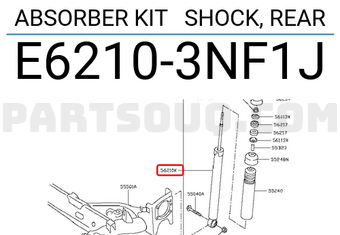 Nissan E62103NF1J ABSORBER KIT SHOCK, REAR