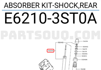 Nissan E62103ST0A ABSORBER KIT-SHOCK,REAR