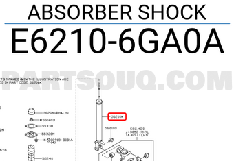 Nissan E62106GA0A ABSORBER SHOCK