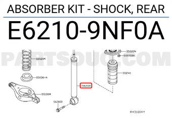 Nissan E62109NF0A ABSORBER KIT - SHOCK, REAR