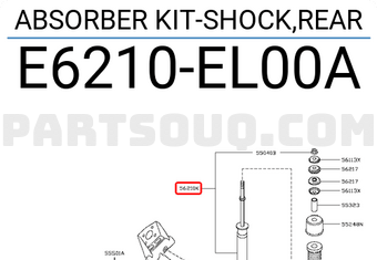 Nissan E6210EL00A ABSORBER KIT-SHOCK,REAR