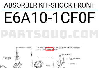 Nissan E6A101CF0F ABSORBER KIT-SHOCK,FRONT