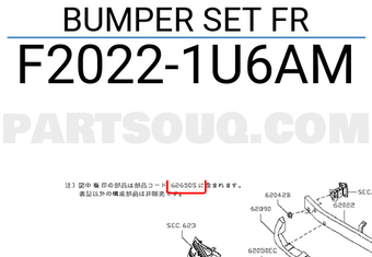 Nissan F20221U6AM BUMPER SET FR