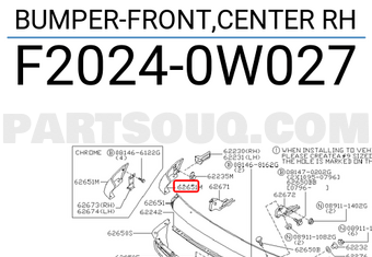 Nissan F20240W027 BUMPER-FRONT,CENTER RH