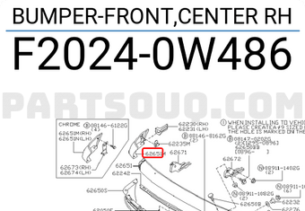 Nissan F20240W486 BUMPER-FRONT,CENTER RH