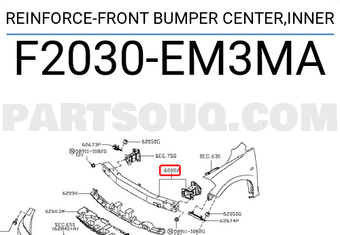 Nissan F2030EM3MA REINFORCE-FRONT BUMPER CENTER,INNER