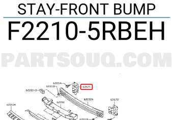 Nissan F22105RBEH STAY-FRONT BUMP