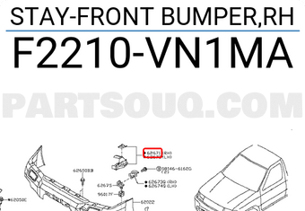 Nissan F2210VN1MA STAY-FRONT BUMPER,RH
