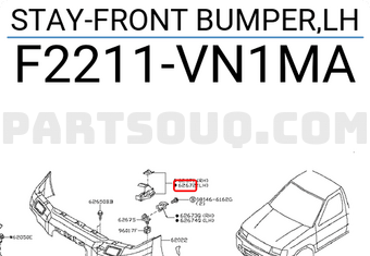 Nissan F2211VN1MA STAY-FRONT BUMPER,LH