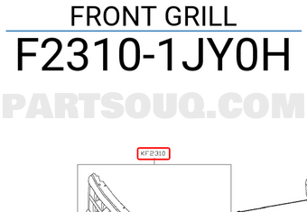 Nissan F23101JY0H FRONT GRILL