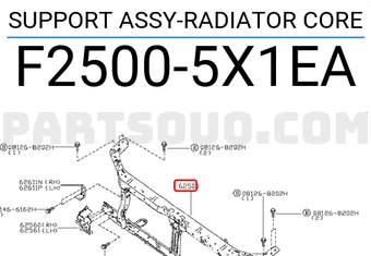 Nissan F25005X1EA SUPPORT ASSY-RADIATOR CORE