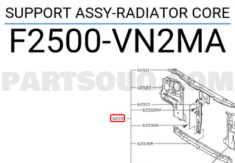 Nissan F2500VN2MA SUPPORT ASSY-RADIATOR CORE