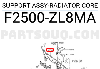 Nissan F2500ZL8MA SUPPORT ASSY-RADIATOR CORE