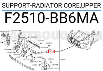 Nissan F2510BB6MA SUPPORT-RADIATOR CORE,UPPER