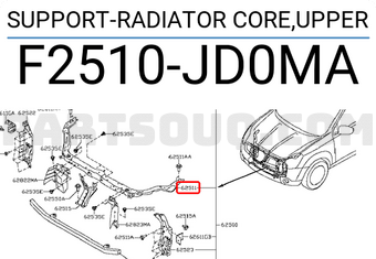Nissan F2510JD0MA SUPPORT-RADIATOR CORE,UPPER
