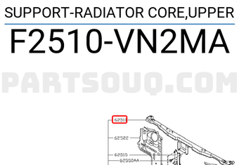 Nissan F2510VN2MA SUPPORT-RADIATOR CORE,UPPER