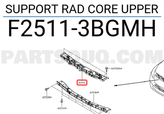 Nissan F25113BGMH SUPPORT RAD CORE UPPER