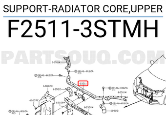 Nissan F25113STMH SUPPORT-RADIATOR CORE,UPPER