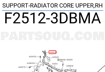 Nissan F25123DBMA SUPPORT-RADIATOR CORE UPPER,RH