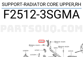 Nissan F25123SGMA SUPPORT-RADIATOR CORE UPPER,RH